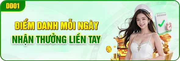 Điểm danh mỗi ngày nhận thưởng liền tay